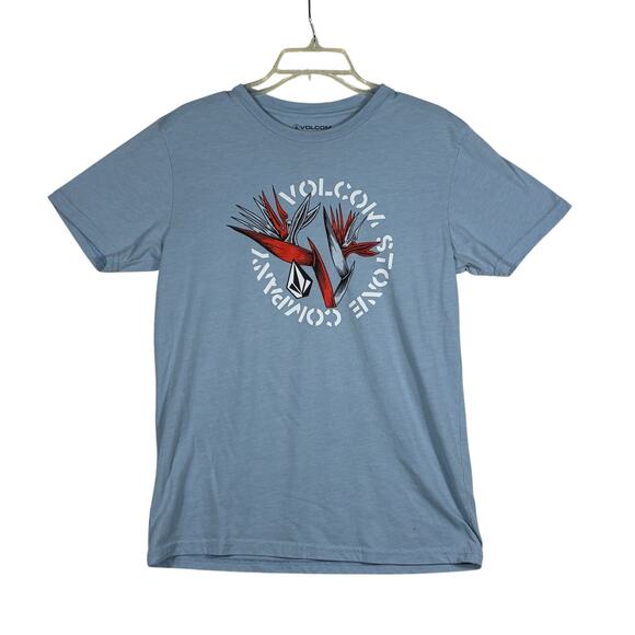 Volcom Stone Company Shirt Men's Small Short Sleeve Tee Graphic Blue - Picture 1 of 6